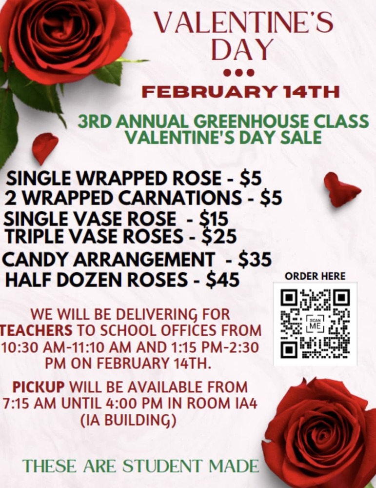 3rd Annual Greenhouse Class Valentine's DaySale